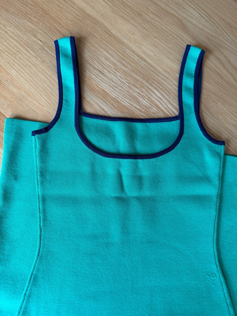 STAUD Green Square-Neck Knit Midi Dress - Picture 7 of 7